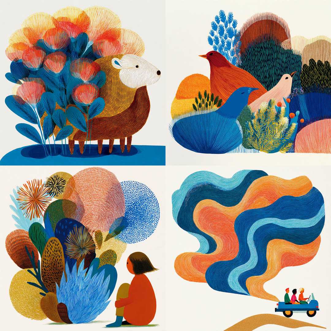 Whimsical Line Illustrations