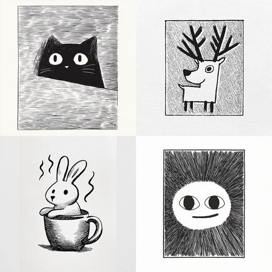 Graphic Hatching Illustration