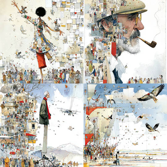 Fragmented Narrative Illustration