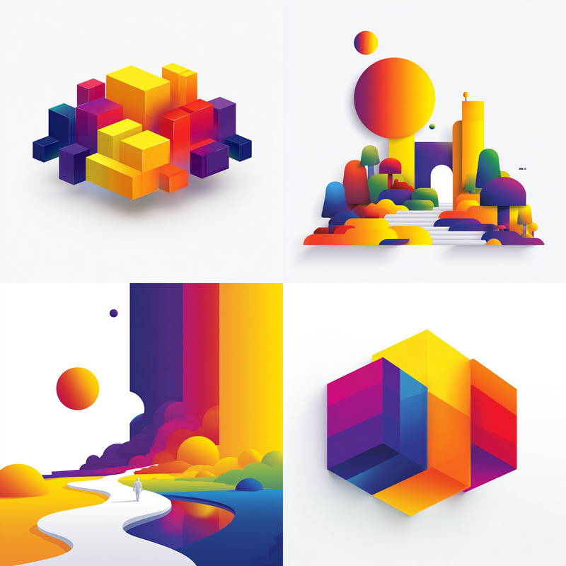 Vivid Geometric Gradient Abstraction