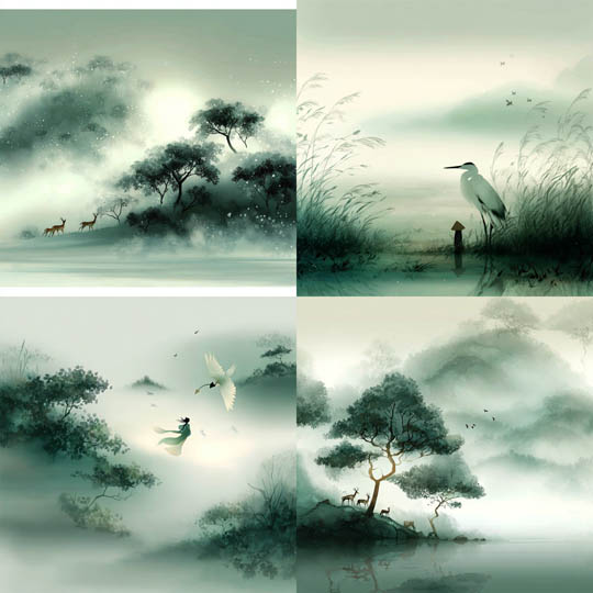 Ethereal Jade Landscape