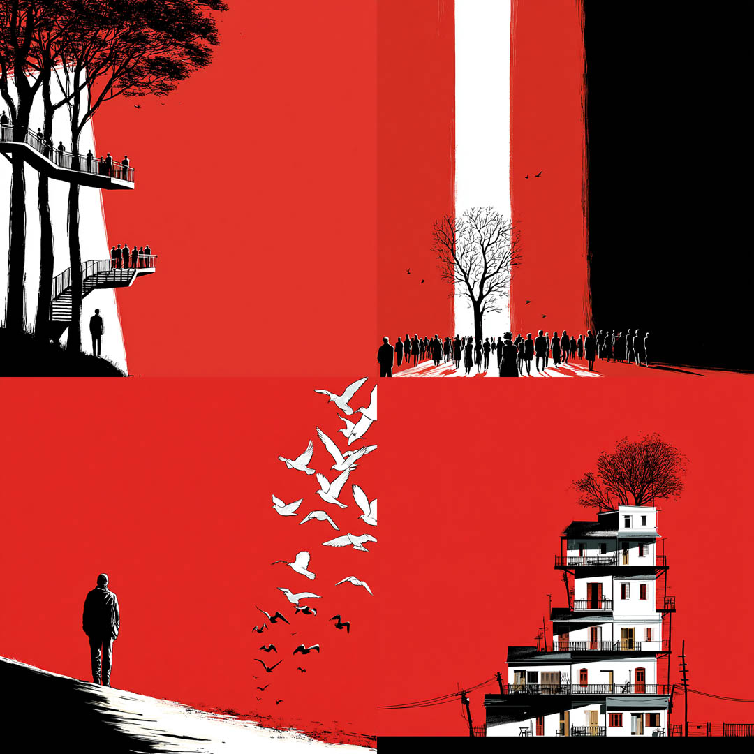 Minimalist Red Noir