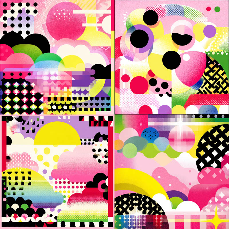 Vibrant Abstract Pop Patterns