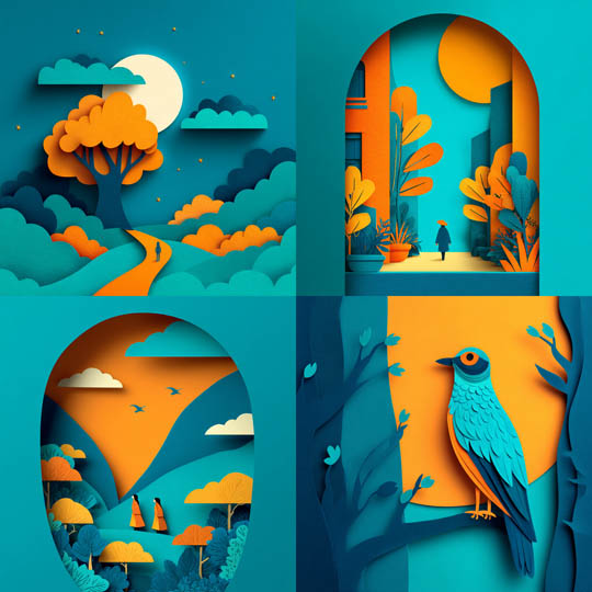 Papercraft Landscape Collage