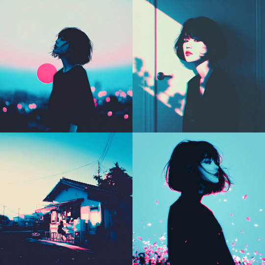 Neon Duotone Silhouette
