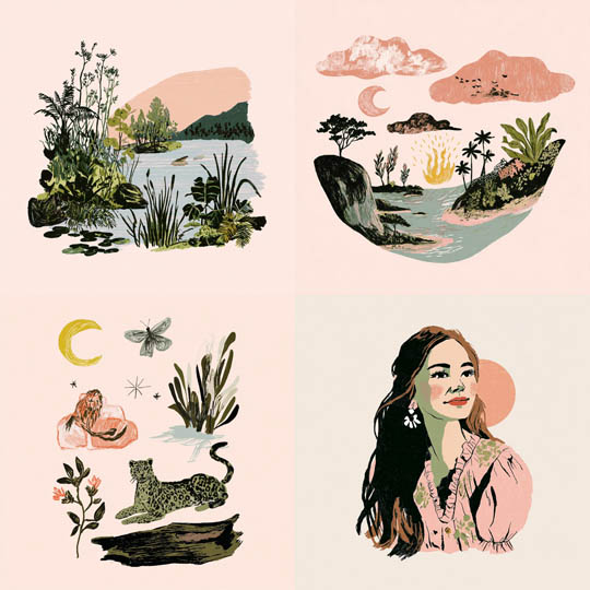 Hand-Drawn Pastel Collage