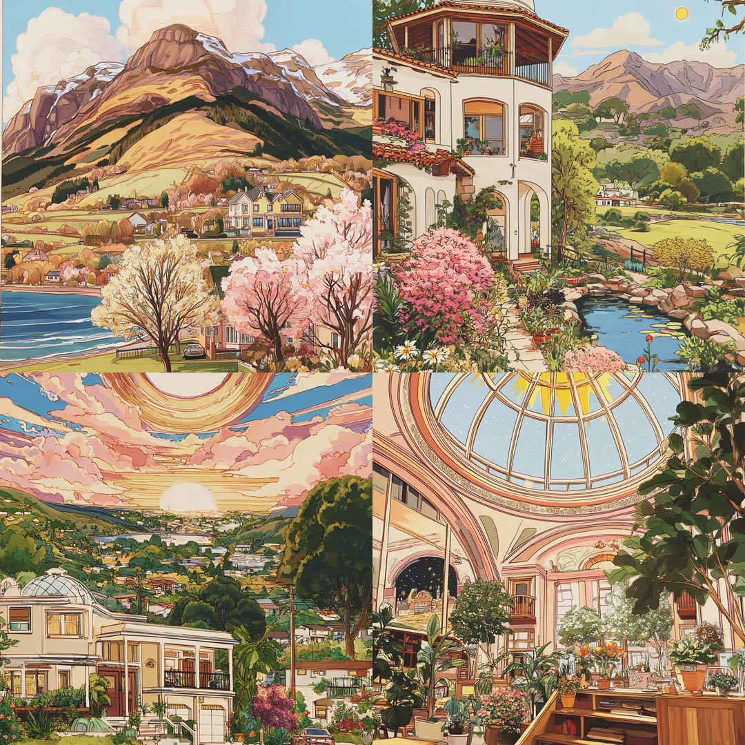 Pastel Architectural Landscapes