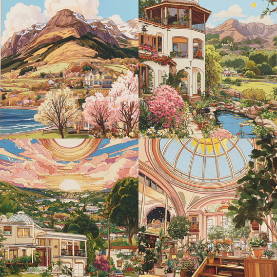 Pastel Architectural Landscapes