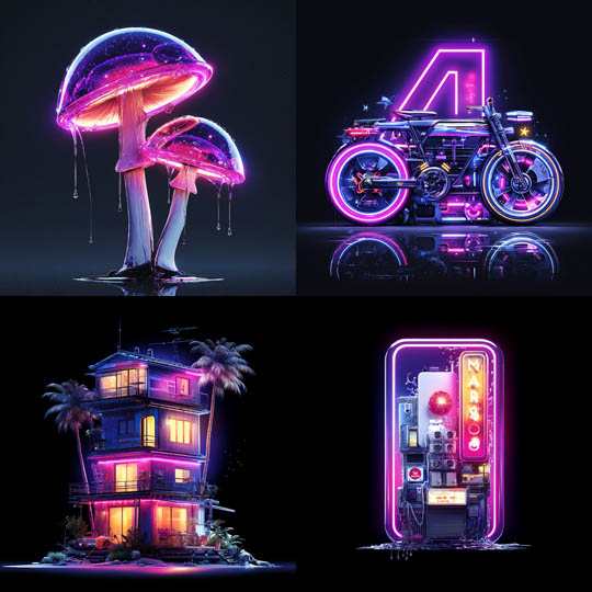 Neon Vaporwave Realism