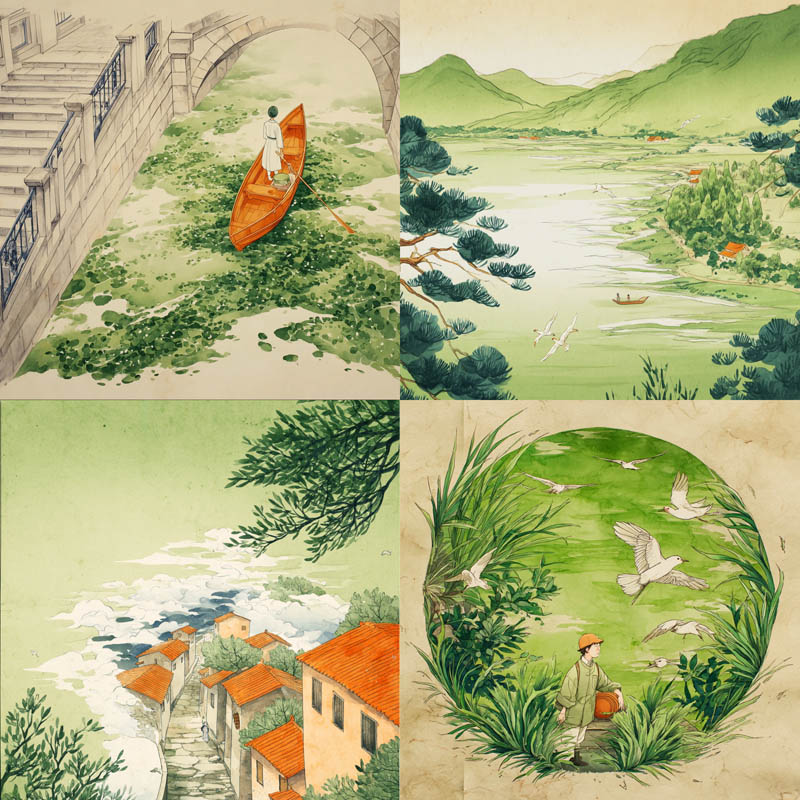 Traditional Chinese Landscape Watercolor