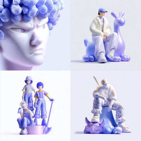 Frosted Pastel 3D Figures