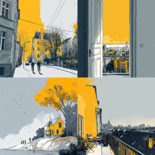 Minimalist Graphic Urban Scenes