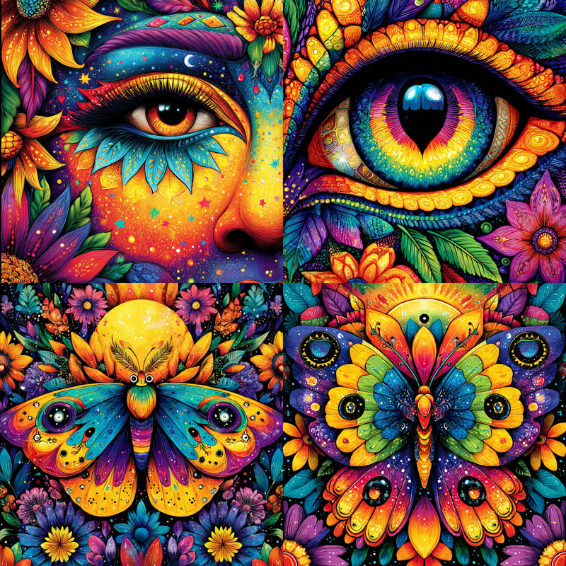 Psychedelic Floral Ornamentation