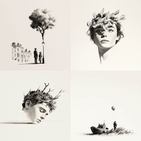 Surreal Monochrome Sketch