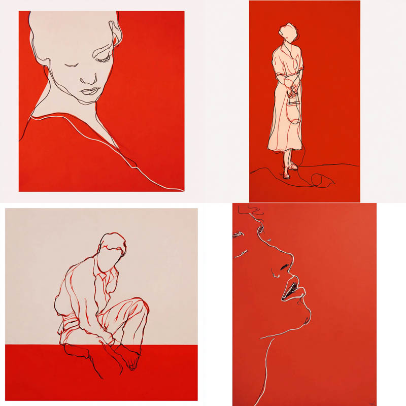 Minimalist Line Figure Illustrations