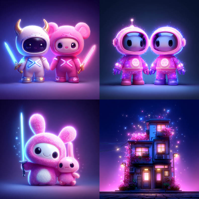 Neon Plush 3D Character Design
