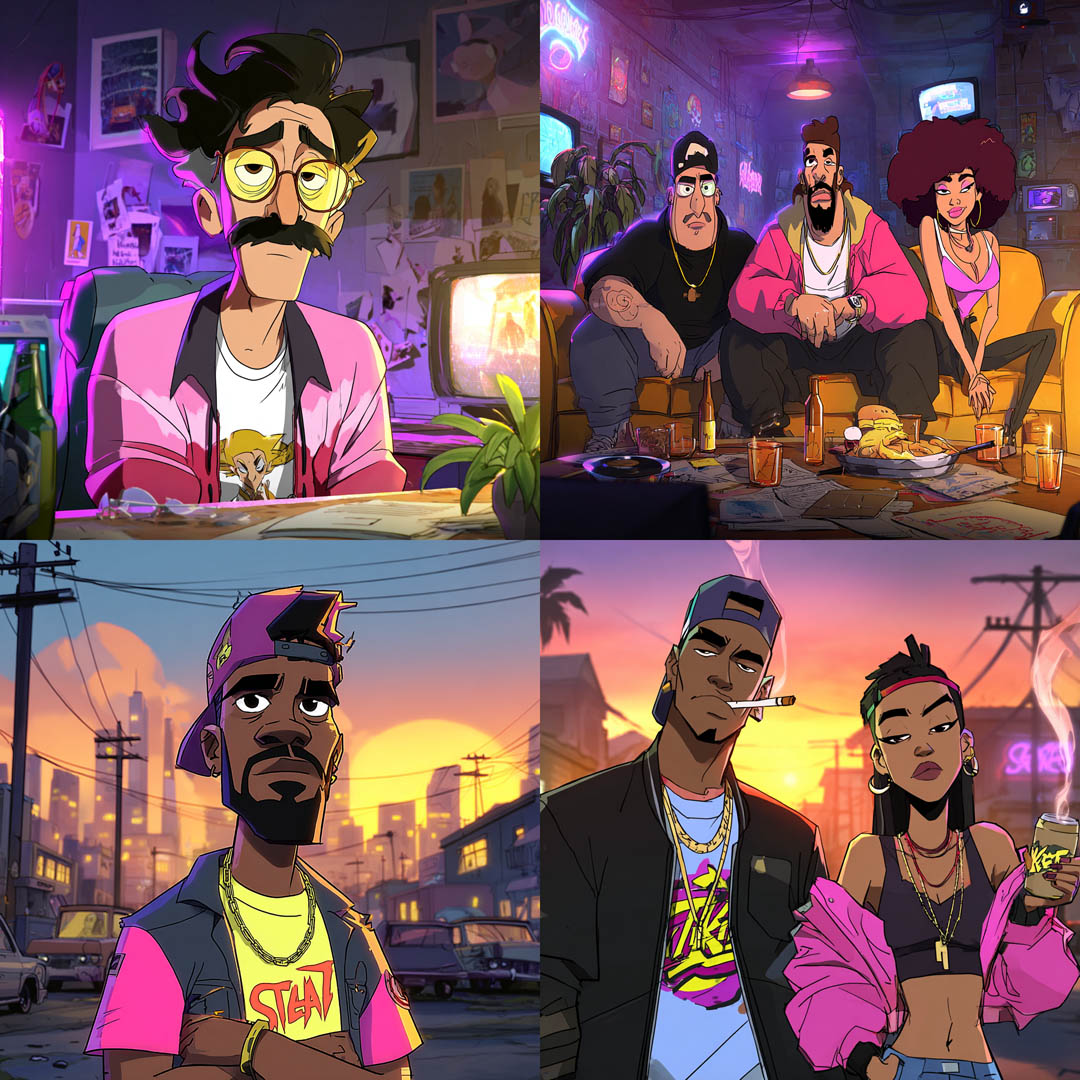 Neon Urban Cartoon