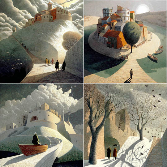 Surreal Engraved Landscapes