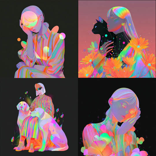Neon Iridescent Pop Surrealism