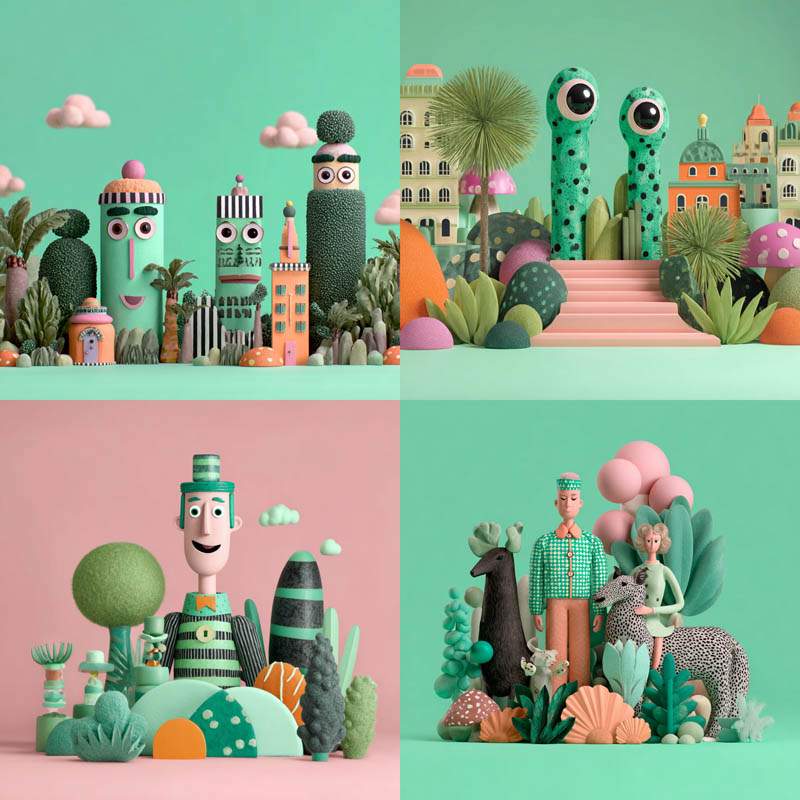 Whimsical 3D Toy Sculpture