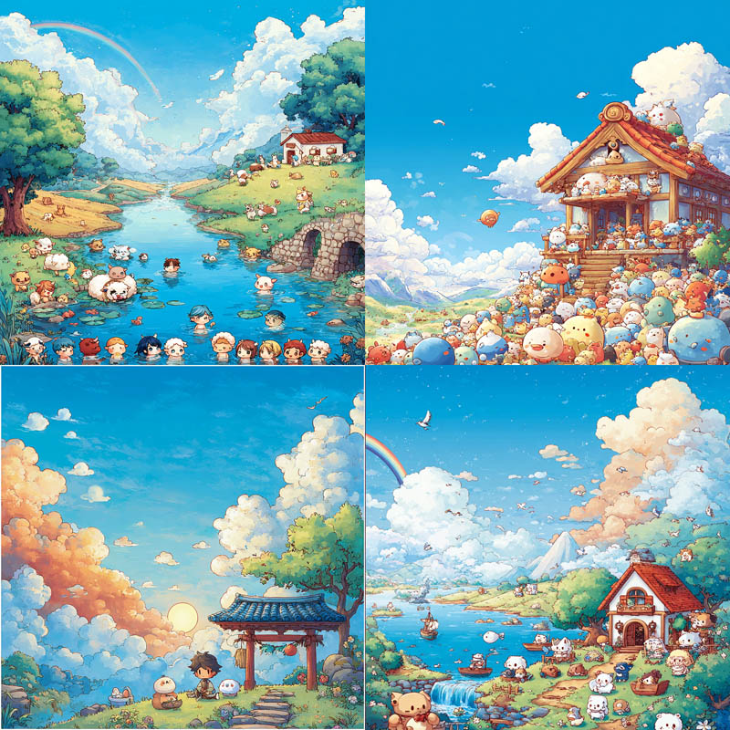 Whimsical Pastoral Character Illustrations