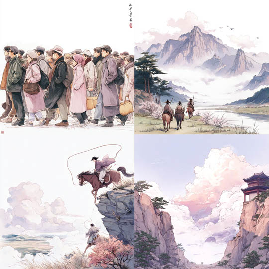 Traditional Ink Wash Narrative