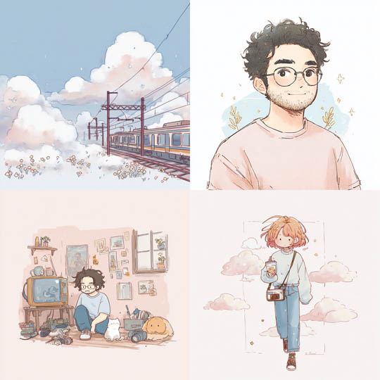 Pastel Slice-of-Life Sketches