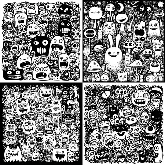 Monochrome Monster Doodlewall