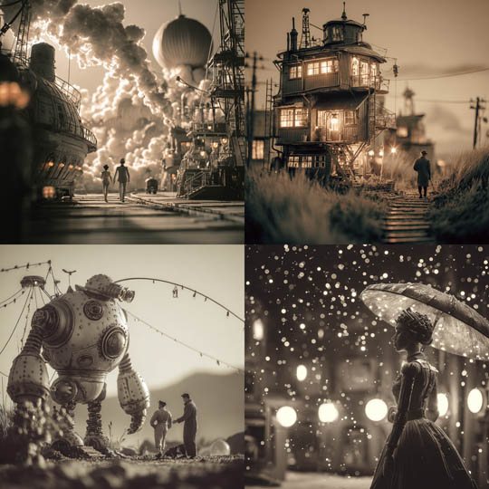 Sepia Steampunk Diorama