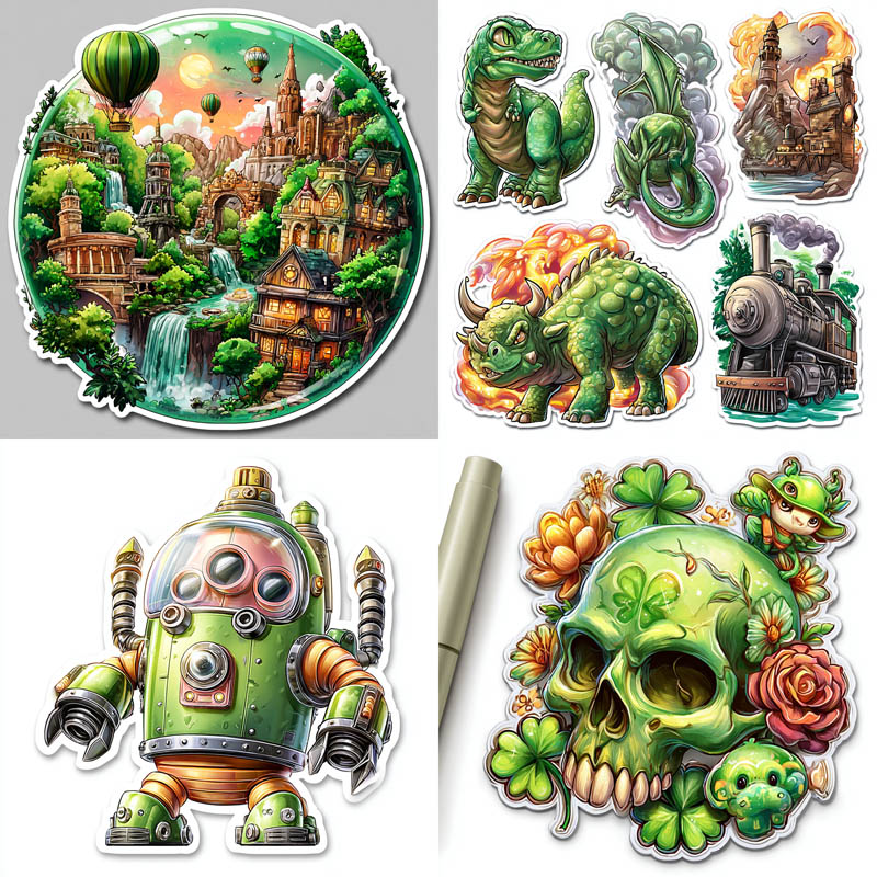 Vibrant Illustrated Sticker Collage