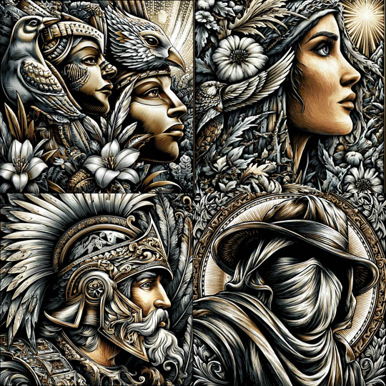 Ornamental Warrior Engravings