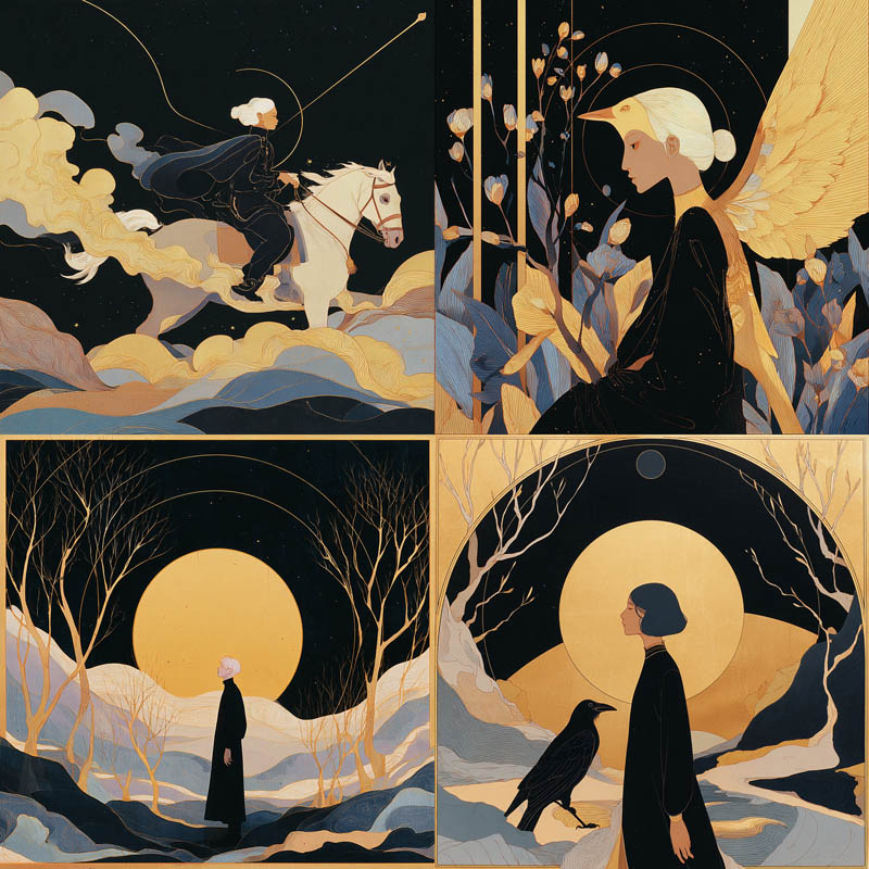 Golden Mythic Illustrations