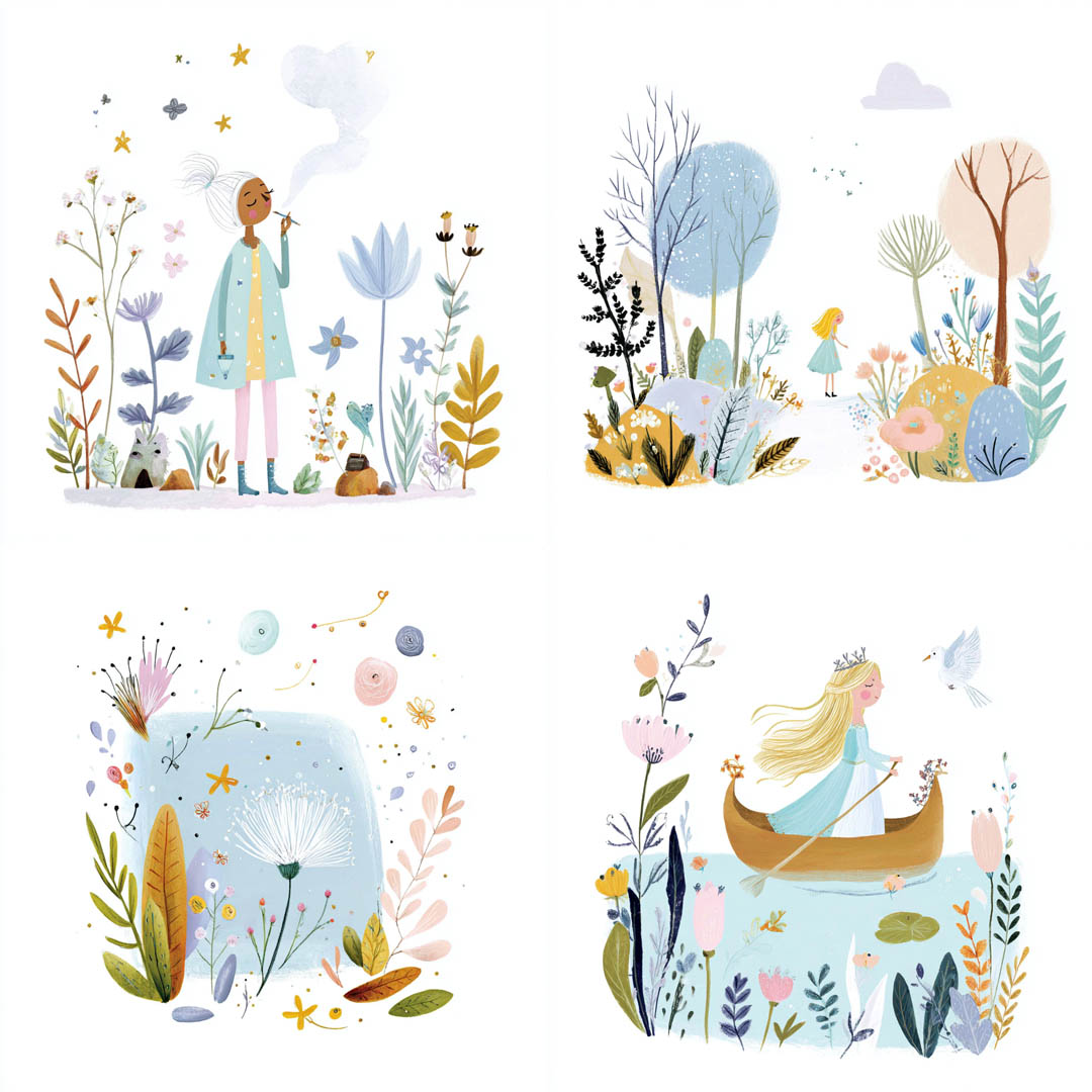 Delicate Botanical Watercolor Illustrations