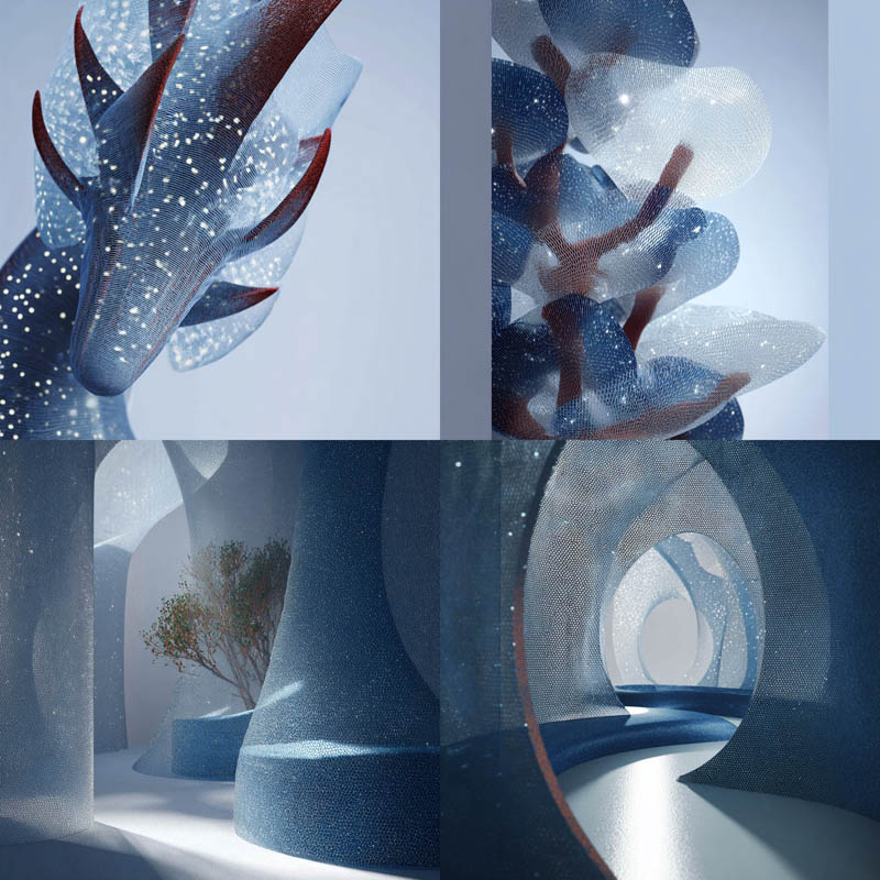 Ethereal 3D Mesh Arches