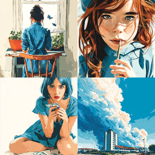 Painterly Blue Realism