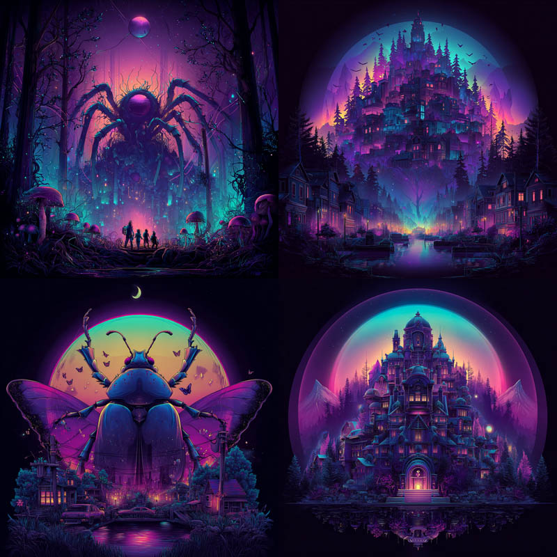 Neon Cyberpunk Surreal Spheres