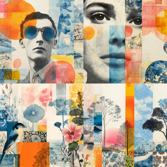 Retro Halftone Collage