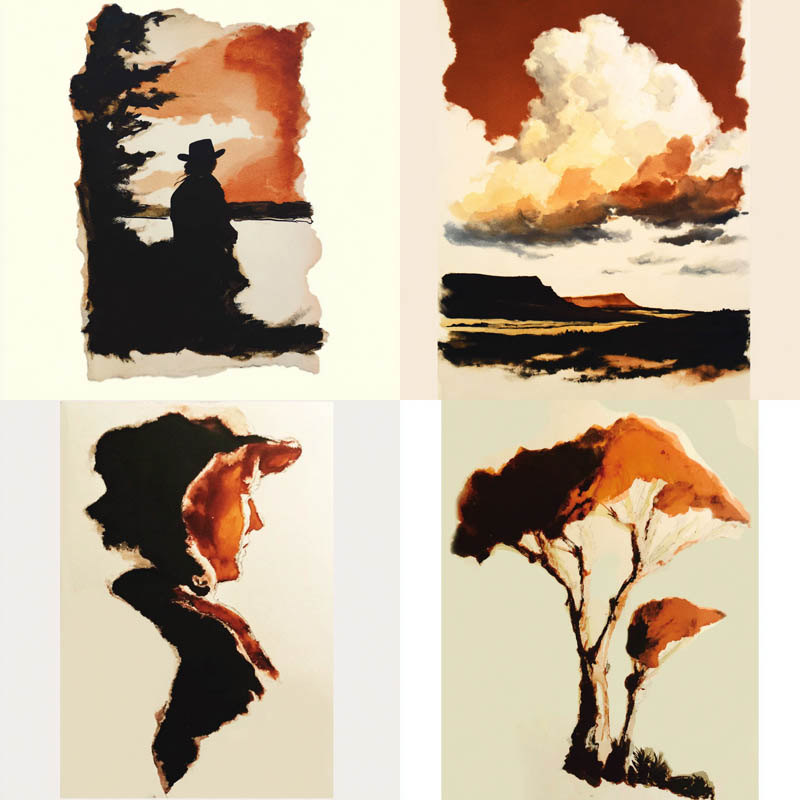 Minimal Watercolor Silhouette