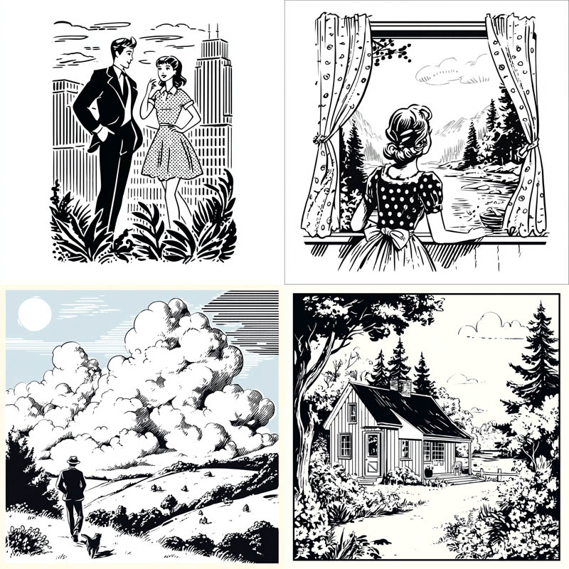 Monochrome Comic Engraving