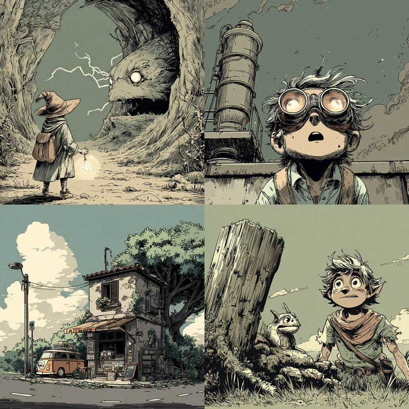 Graphic Novel Monochrome Illustrations