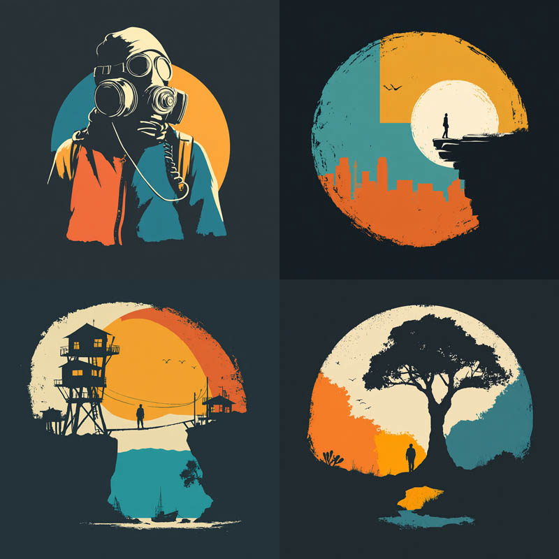 Silhouette Skull Landscapes