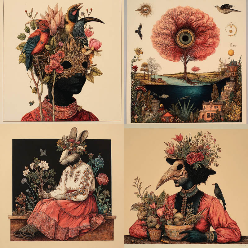 Surreal Floral Portrait Illustration