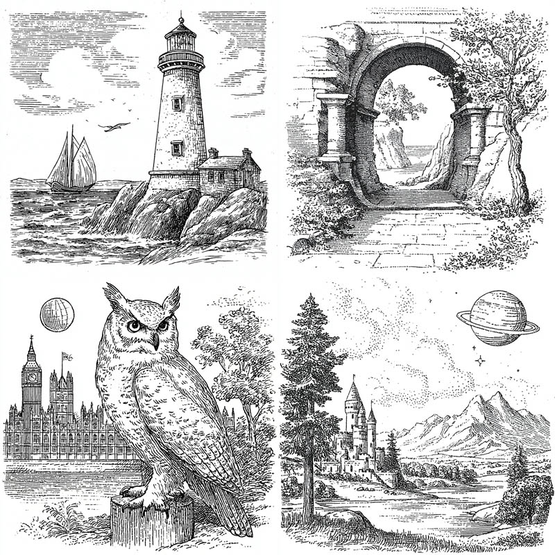 Victorian Engraving Montage