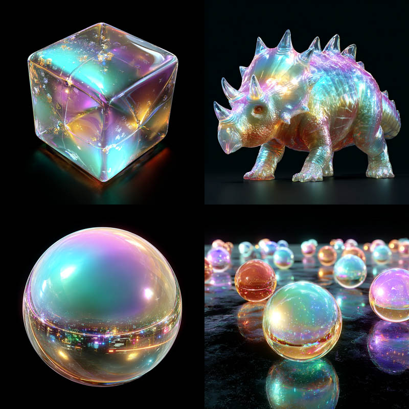 Iridescent Glass 3D Renders