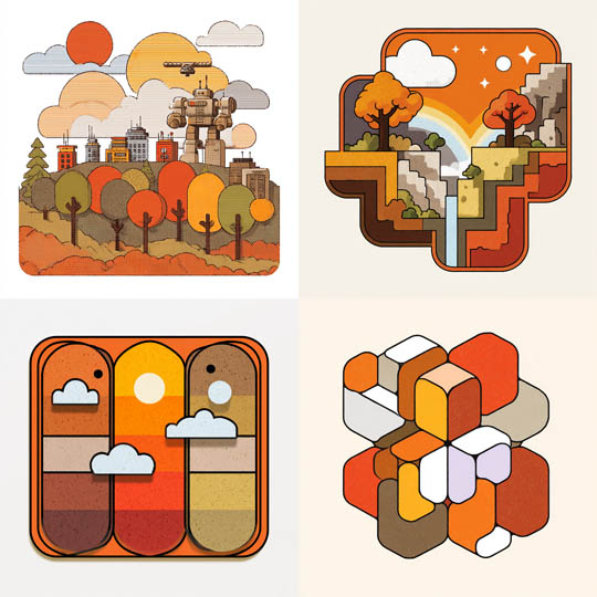 Retro Geometric Illustrations