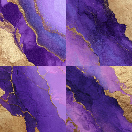 Opulent Purple Goldleaf Abstraction