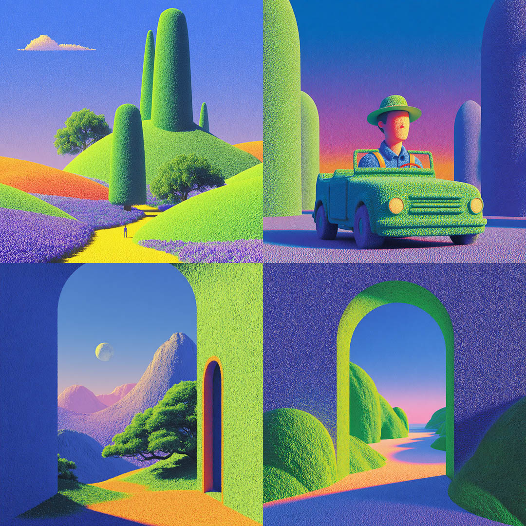 Neon Pastoral Surrealism