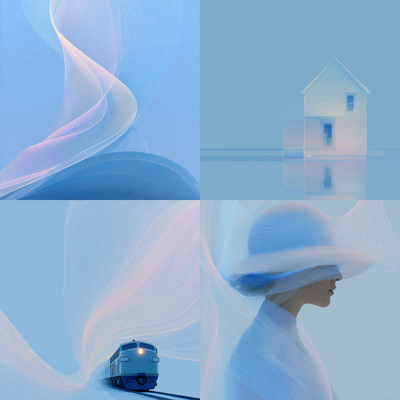 Ethereal Blue Abstraction