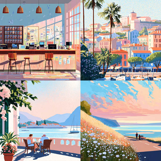 Mediterranean Pastel Illustration
