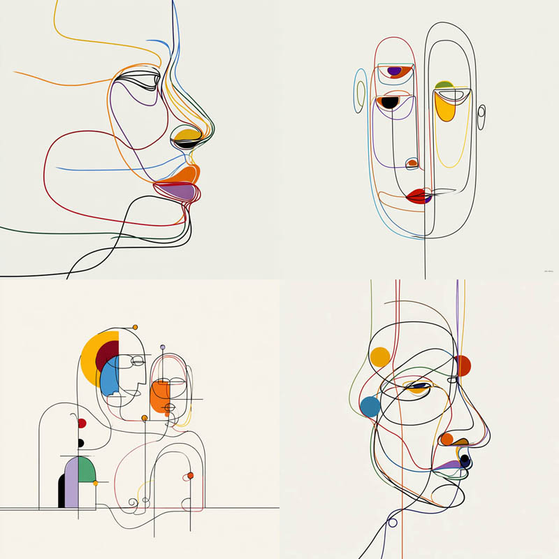 Abstract Continuous Line Art